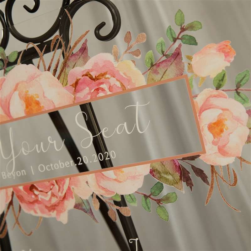 Blush Floral Acrylic Wedding Table Plan
