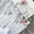 Floral Acrylic Wedding Invitation | Blush Pink, Shimmer Envelope