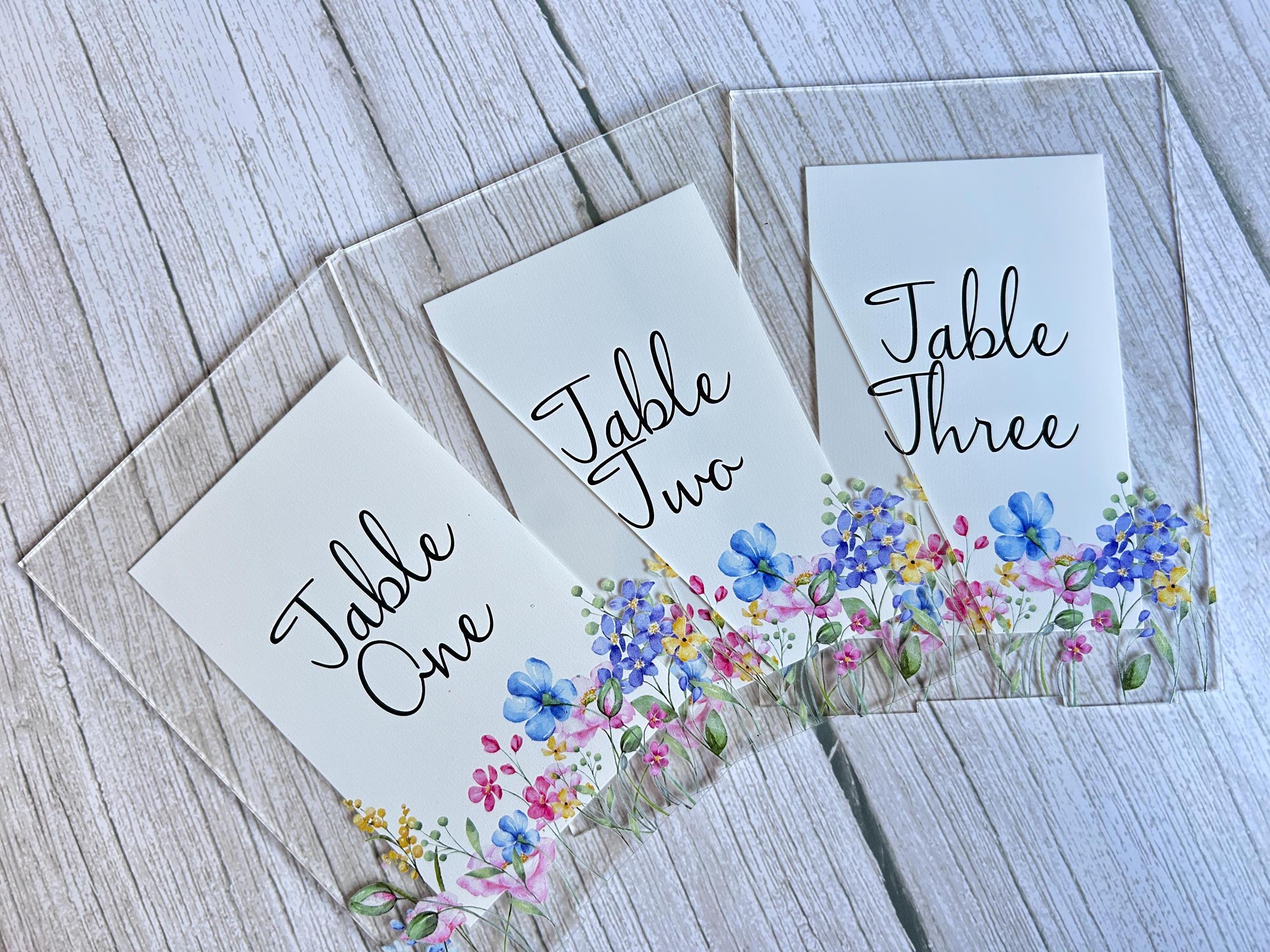Wildflower Acrylic Wedding Table Number/Name Sign