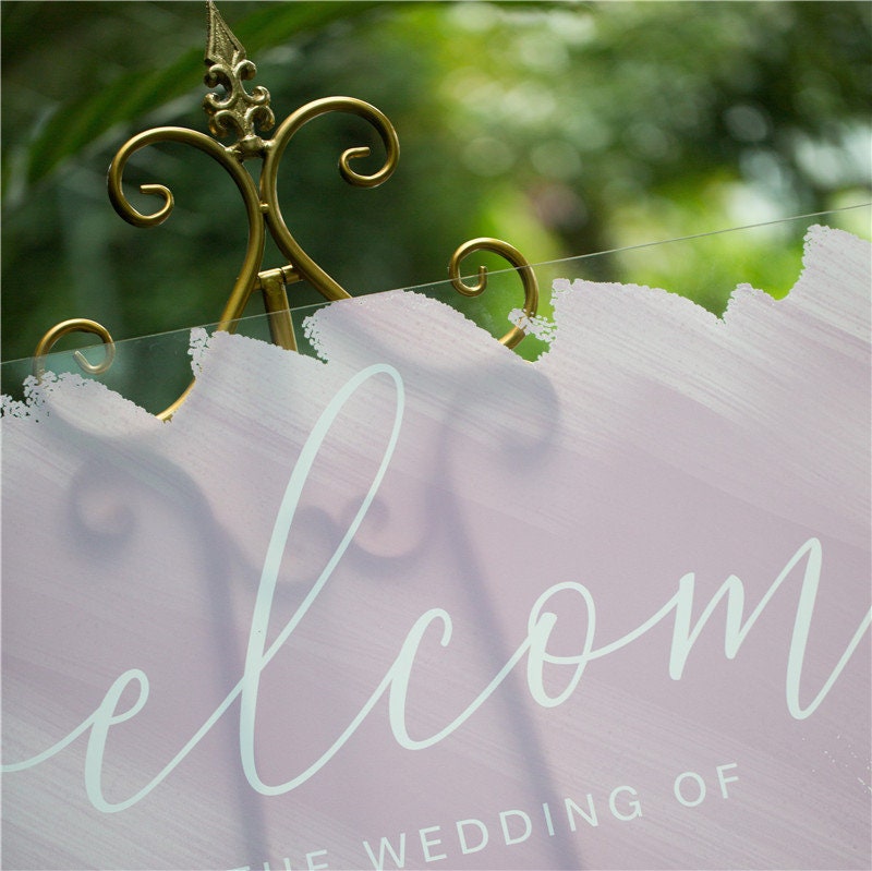 Watercolor Acrylic Wedding Welcome Sign