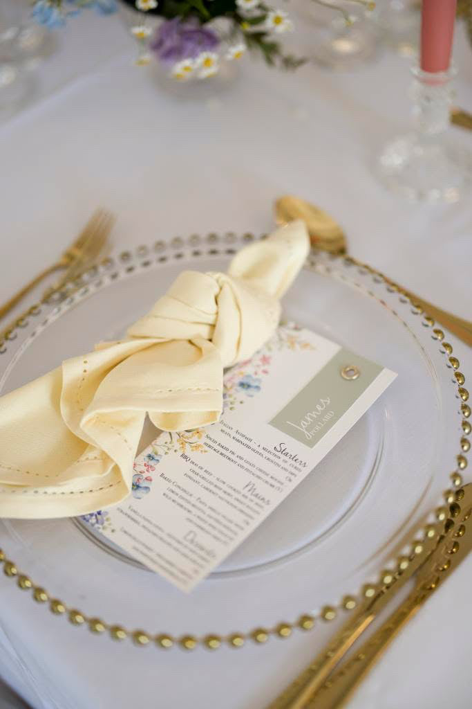 Wildflower Wedding Menus with Guest Names