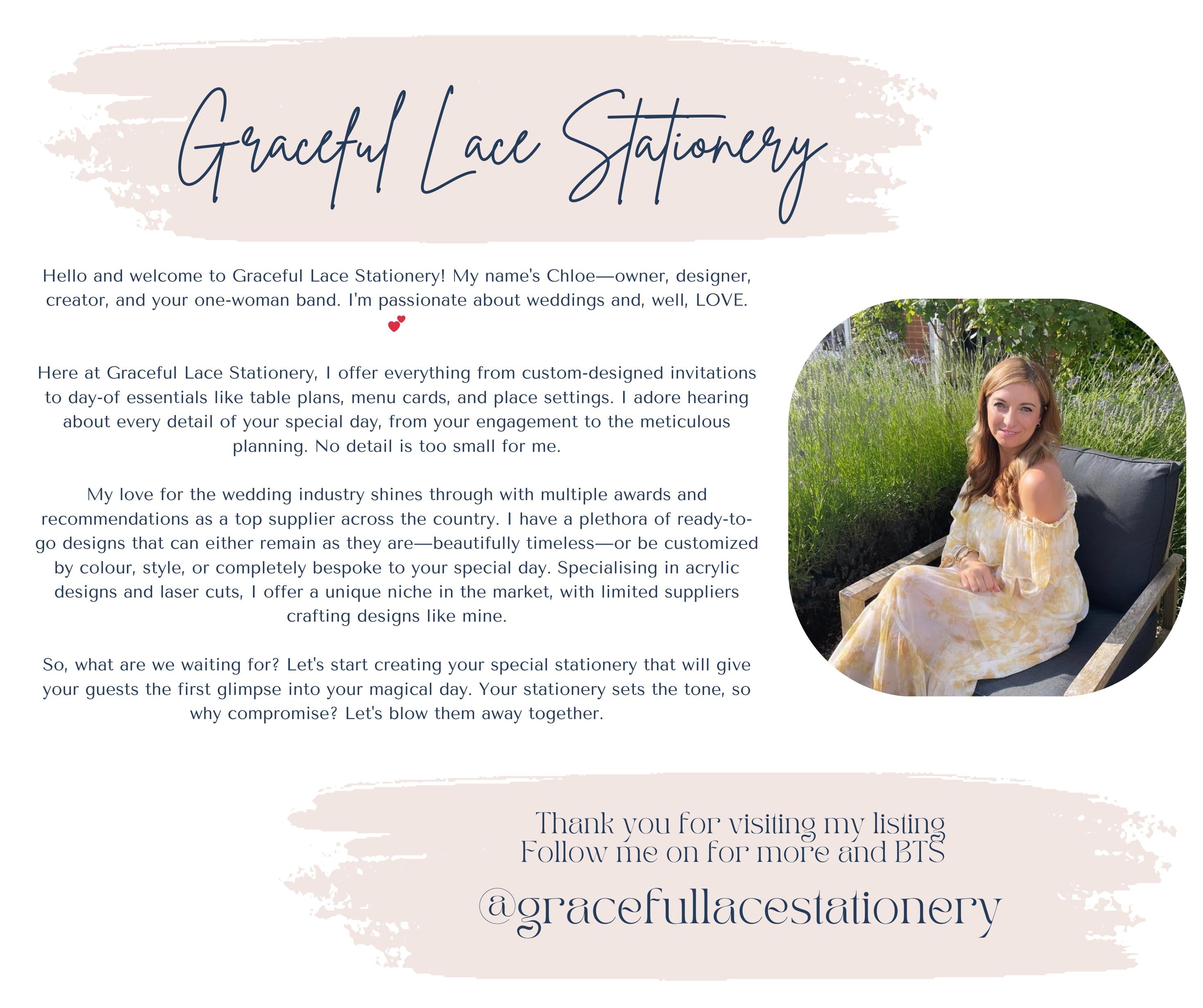 Frosted Acrylic Wedding Invitation | Gold Floral, Bridgerton Style