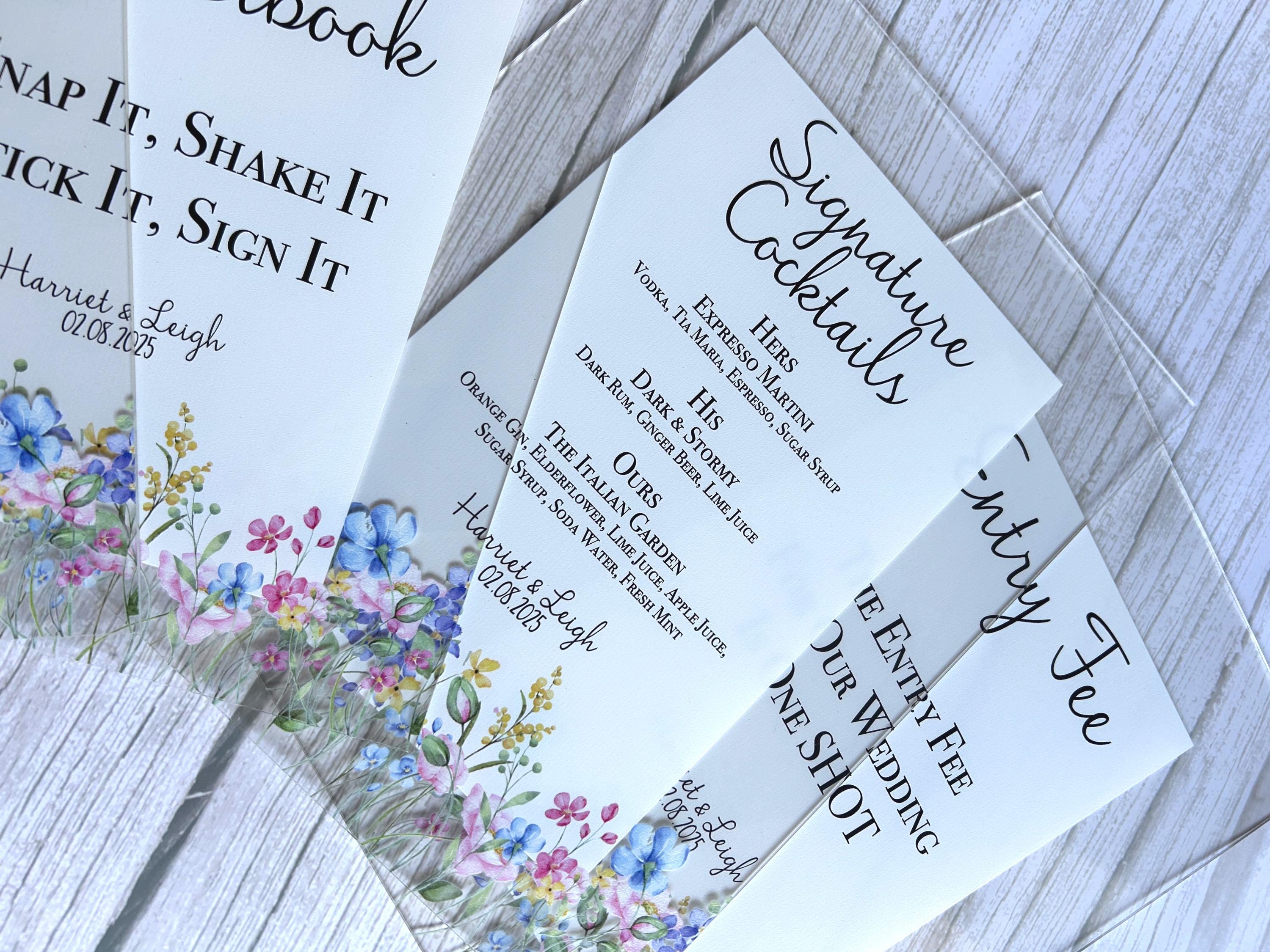 Wildflower Acrylic Wedding Signs