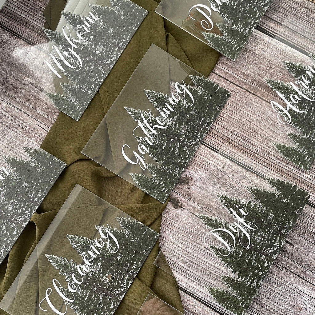 Woodland Fir Tree Acrylic Table Numbers