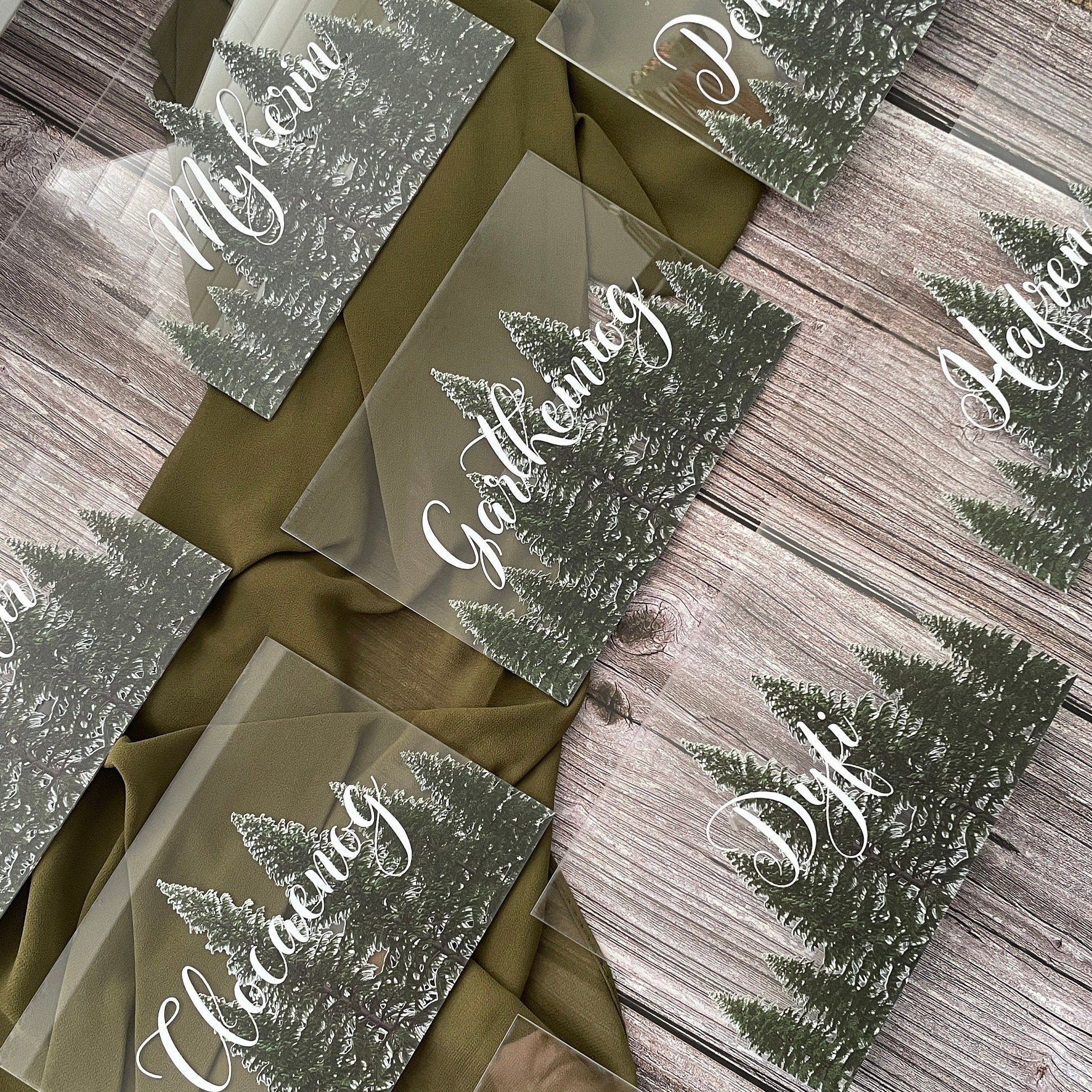 Woodland Fir Tree Acrylic Table Numbers