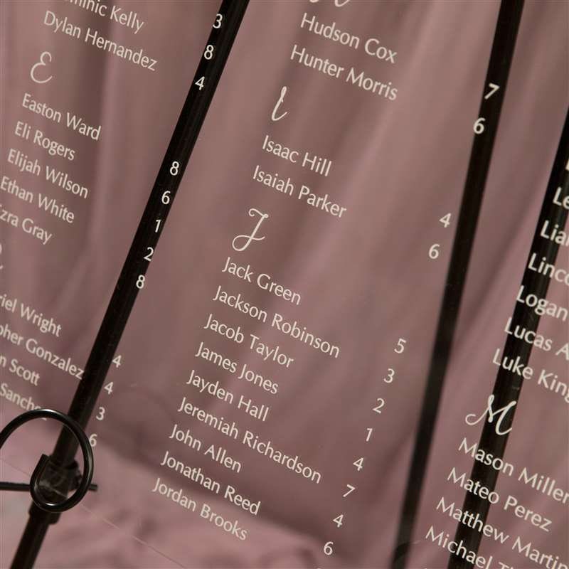 Blush Floral Acrylic Wedding Table Plan
