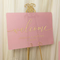 3D Gold Acrylic Wedding Welcome Sign, Dusty Pink Acrylic Decor