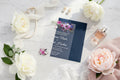 Acrylic Wedding Invitation with Pink & Purple Florals