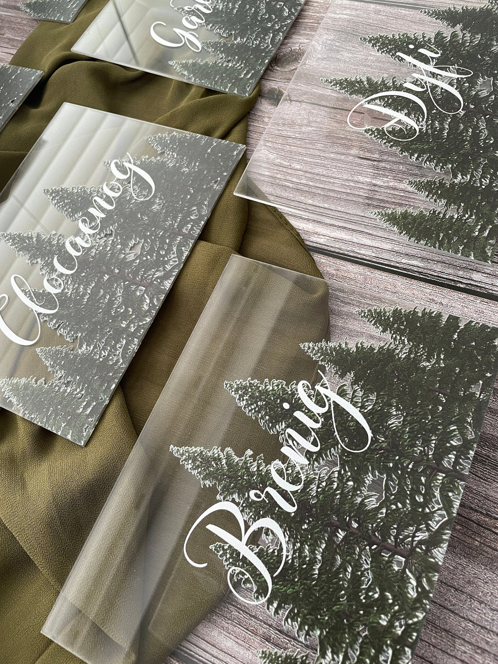 Woodland Fir Tree Acrylic Table Numbers