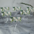White & Foliage Floral Acrylic Table Numbers