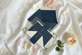 Navy & Clear Acrylic Wedding Invitation | Green Foliage, Elegant Suite