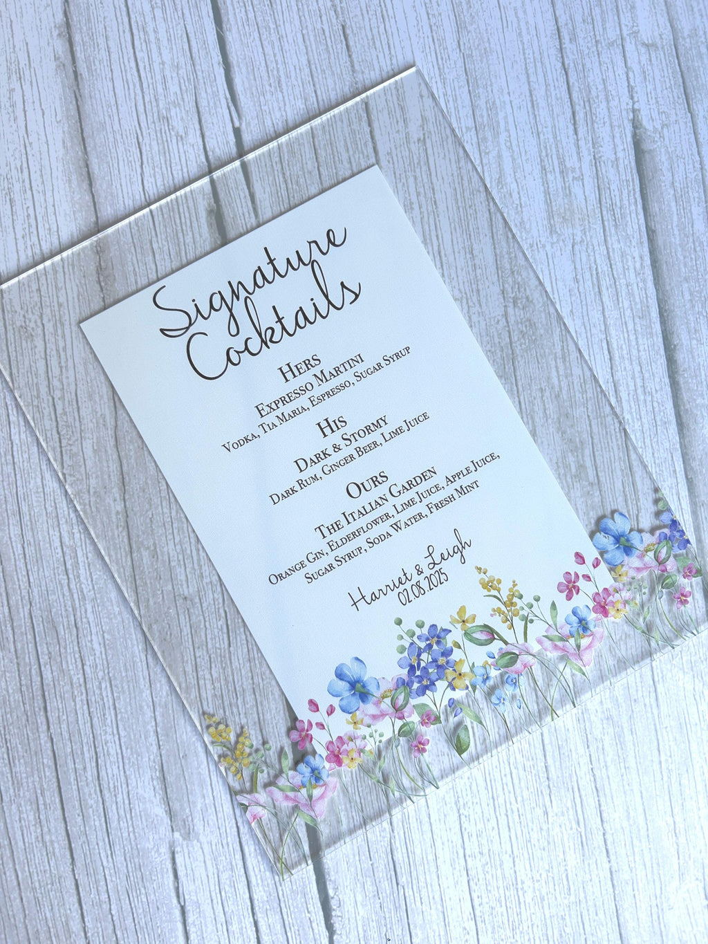 Wildflower Acrylic Wedding Signs