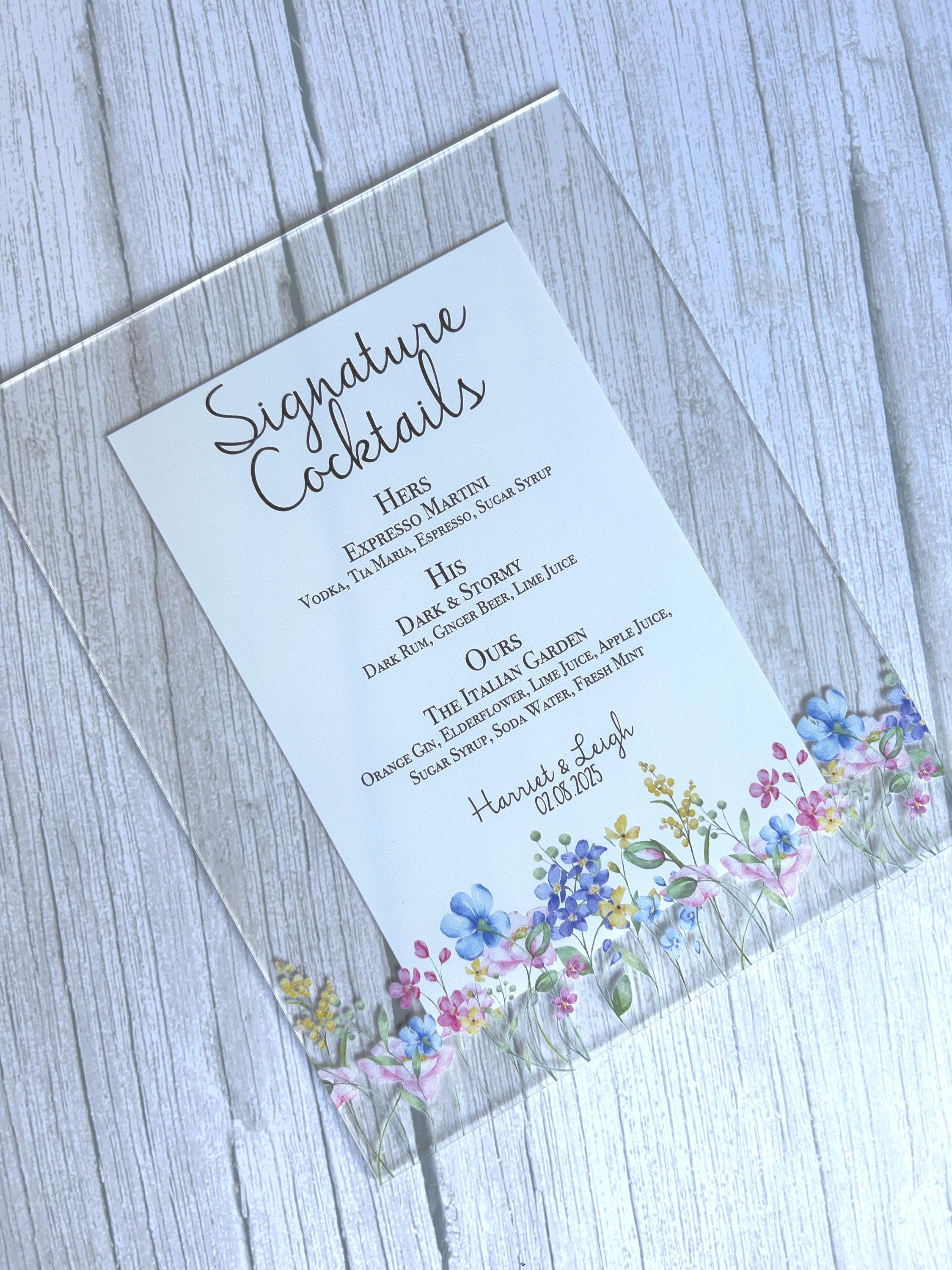 Wildflower Acrylic Wedding Signs