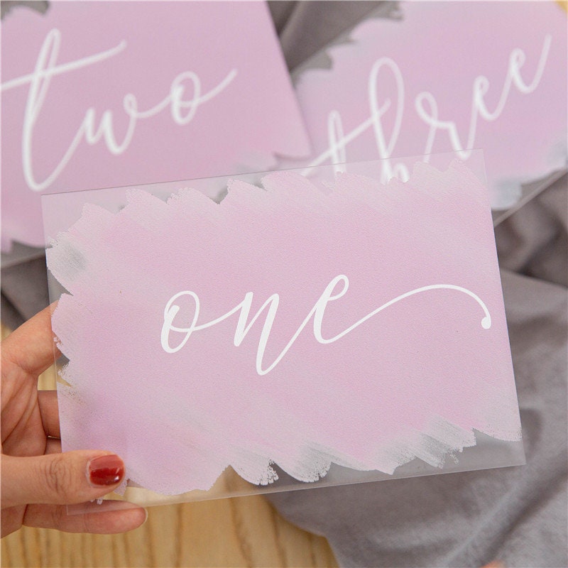 Watercolor Acrylic Wedding Table Numbers