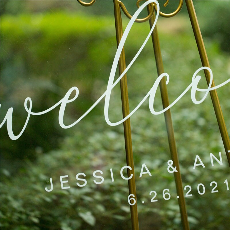 Simplistic Clear Acrylic Wedding Welcome Sign