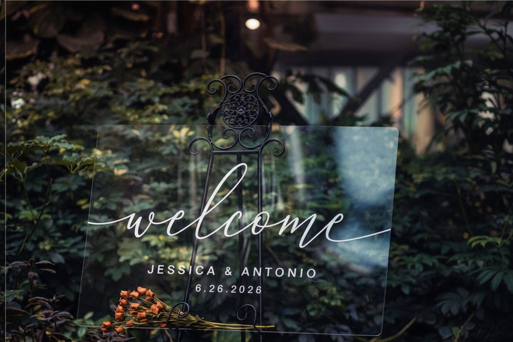Simplistic Clear Acrylic Wedding Welcome Sign