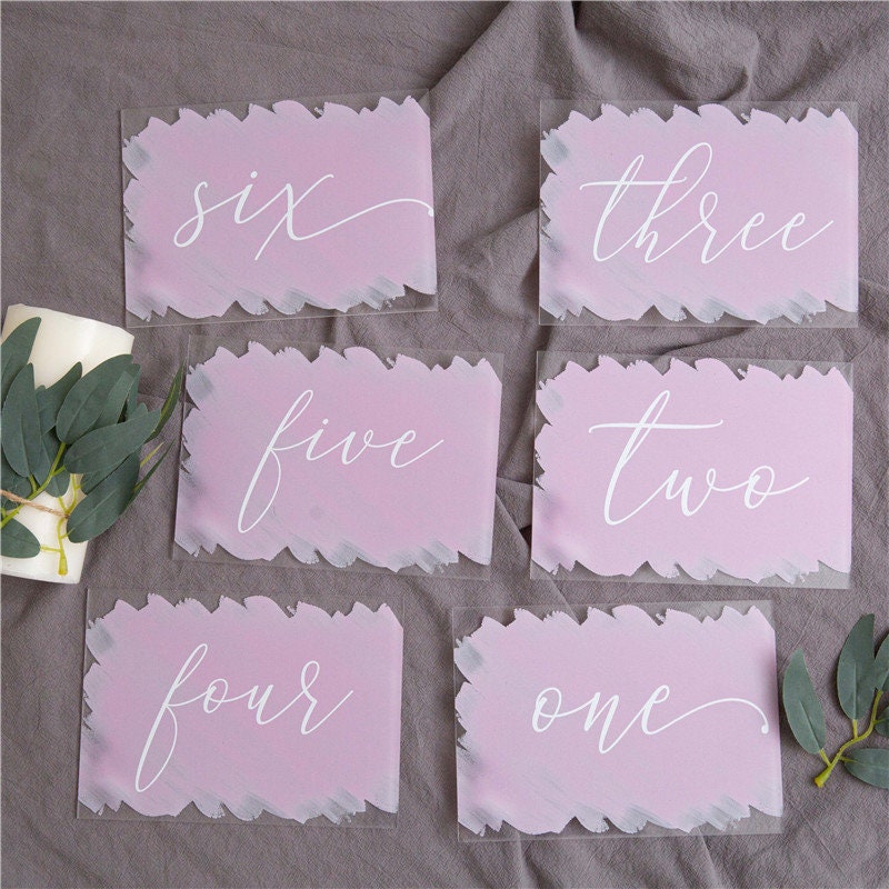 Watercolor Acrylic Wedding Table Numbers
