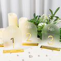 Arch Wedding Table Numbers and Names in Gold Mirror Acrylic and White 3D Letters