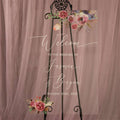 Floral Wreath Acrylic Wedding Welcome Sign, Personalized Calligraphy