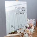 Modern Silver Mirror Wedding Welcome Sign