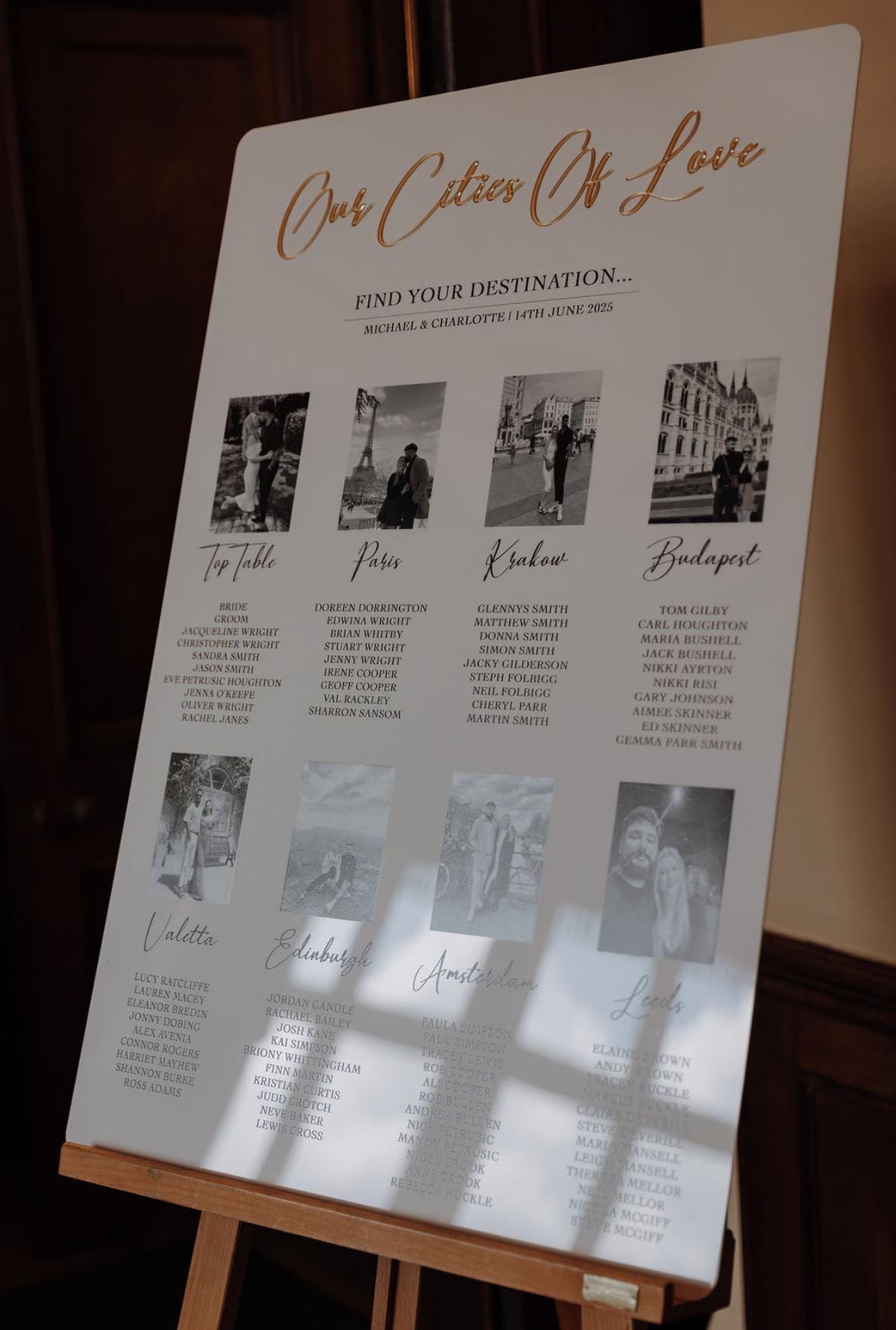 Location Photo Wedding Table Names with 3D Mirror Acrylic Detailing | Destination Table Names | Wedding Table Signs