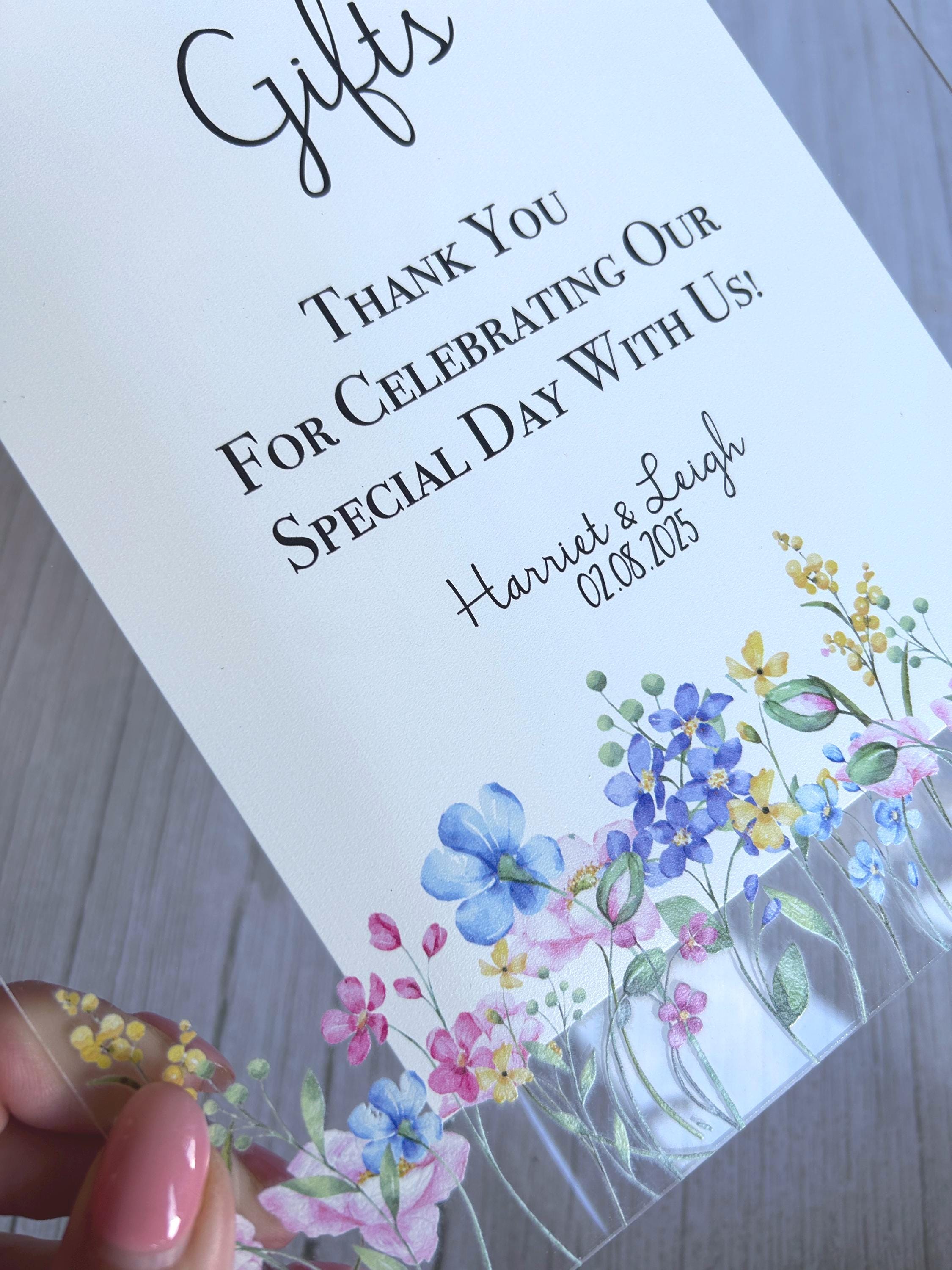 Wildflower Acrylic Wedding Signs