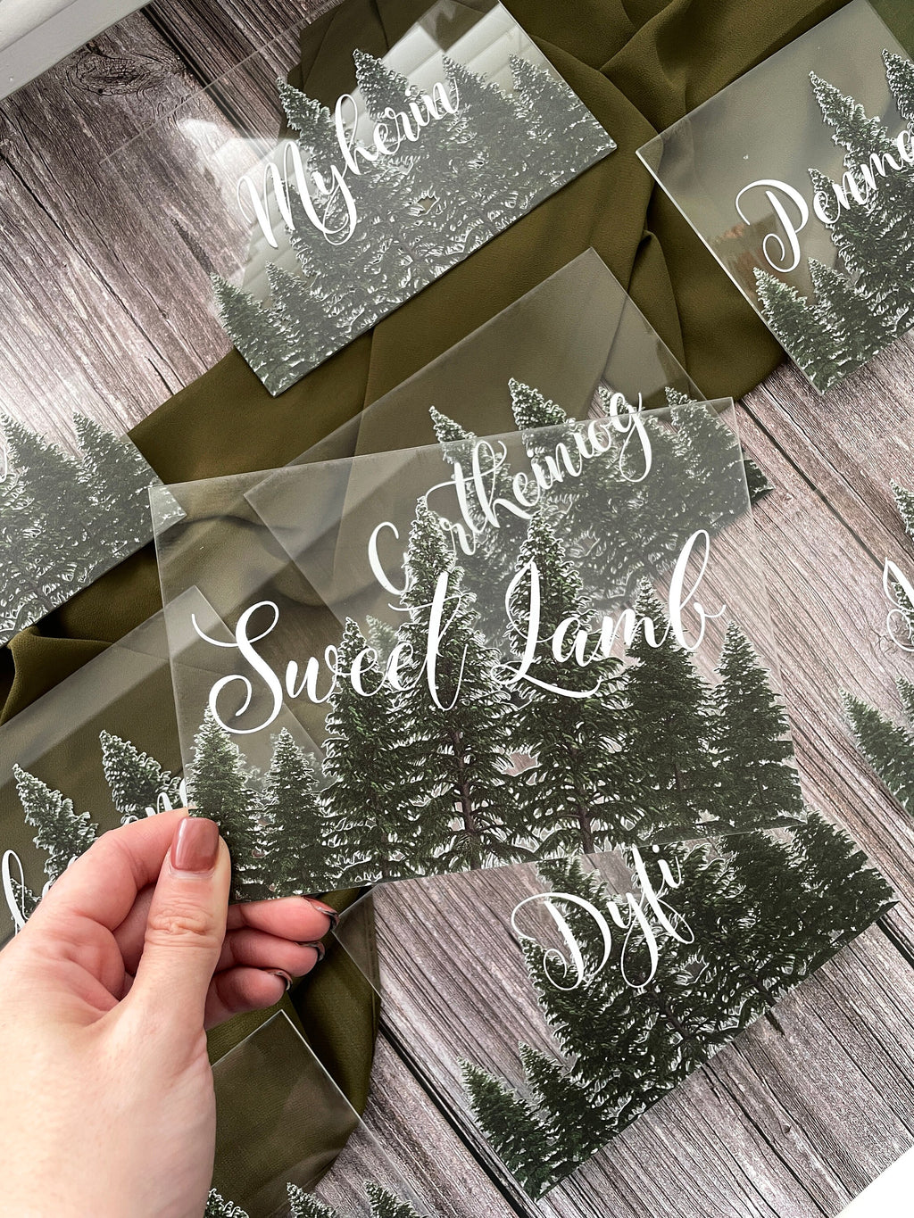Woodland Fir Tree Acrylic Table Numbers