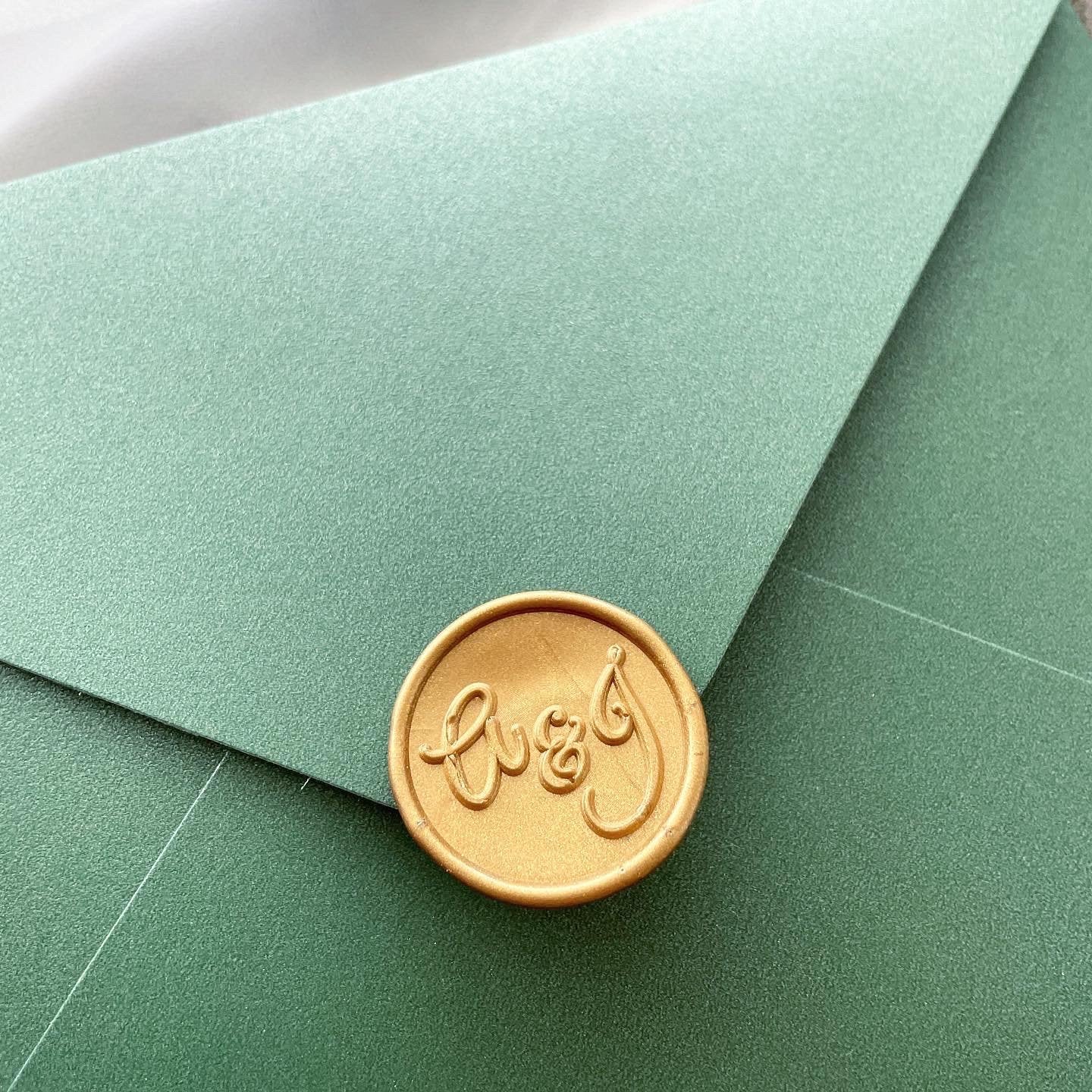 Emerald Green & Gold Mirror Wedding Invitation