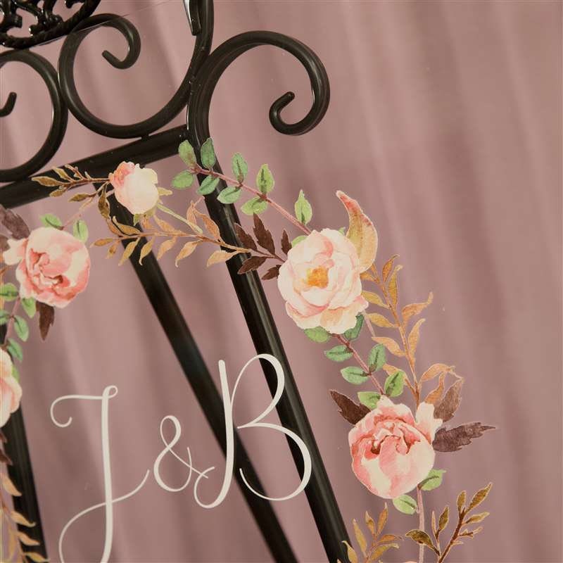 Blush Floral Wreath Clear Acrylic Wedding Table Seating Plan