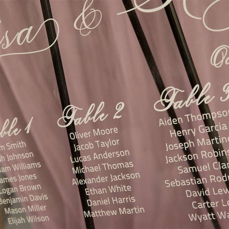 Acrylic Wedding Table Seating Plan, Elegant Reception Sign