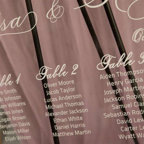 Acrylic Wedding Table Seating Plan, Elegant Reception Sign