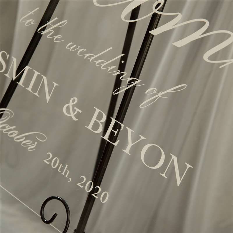 Burgundy Blush Floral Acrylic Wedding Welcome Sign