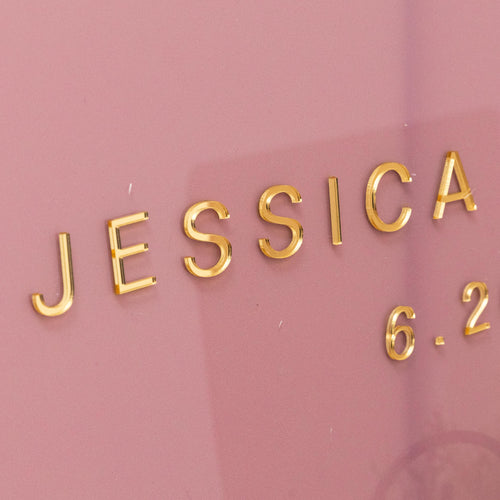 3D Gold Acrylic Wedding Welcome Sign, Dusty Pink Acrylic Decor