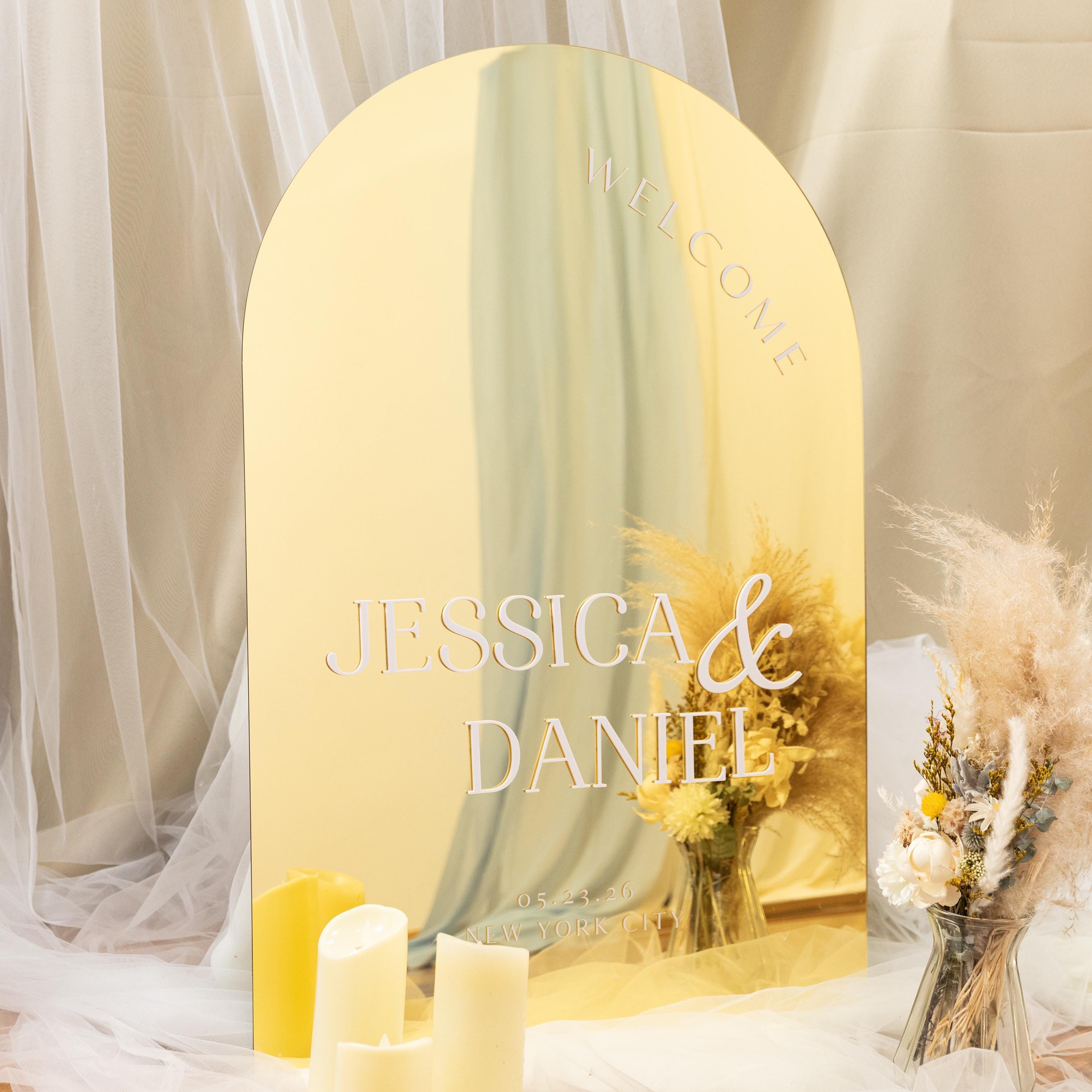 Arched Wedding Welcome Sign For Ceremony And Reception