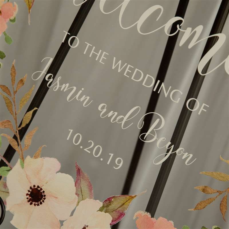 Floral Wreath Acrylic Welcome Wedding Sign