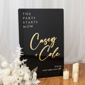 Custom Black Acrylic Wedding Welcome Sign, Gold 3D Names