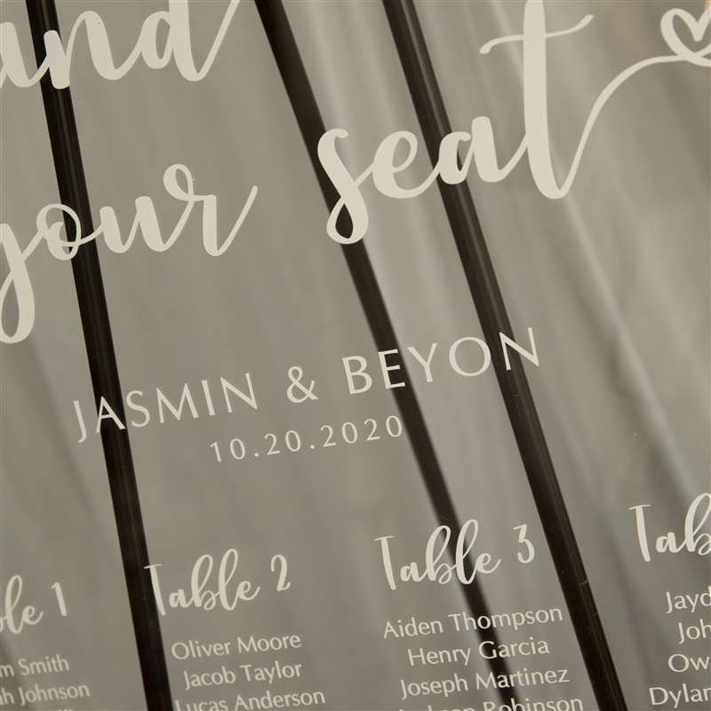 Burgundy Floral Acrylic Wedding Seating Plan Sign